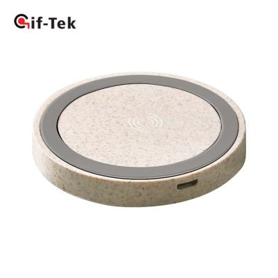 China Factory Eco-Friendly Production Straw Wireless Charger Degradable Material Mobile Phone Wheat Wireless Protection for sale