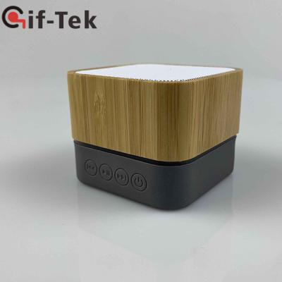 China Mini Blue Tooth Wireless Bamboo Wooden Promotional Christmas Portable Function Phone Gift Outdoor Wireless Speaker for sale