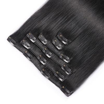 China High Quality Silky Straight Slik Wave Nature Straight 7 PCs Hair Clip In Hair Extension for sale