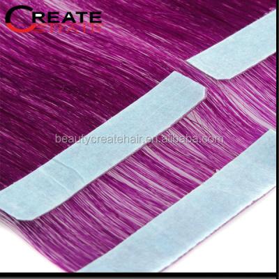 China 16 inch virgin brazilian virgin double tangle free cuticle silky straight wave lined blonde hair/pu tape/tape in hair extensions for sale