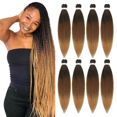 China Hot Water Set Pre Stretched Ez Braids 24inch Wholesale 6 In One Prestreched Spectra Ez Braiding Braid per xpression 1B Hair Bulk Pack for sale