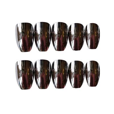 China Ash Gray Color Artificial Nails Ash Gray Color Artificial Nails Charm Marble Nail Designs Popular Coffin Nail for sale