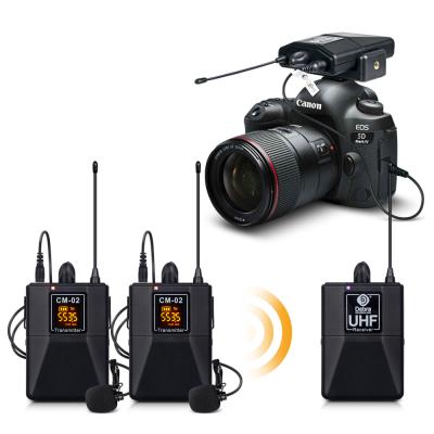 China Professional Interview Wireless Microphone Lavalier Interview Recording External DSLR Mic Wireless Microphone For Camera for sale