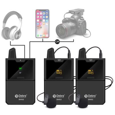 China Camera Microphone Camcorder DSLR Dual Channel Outdoor Wireless Microphone Hot Selling Wireless Interview Microphone Wireless Microphone for sale