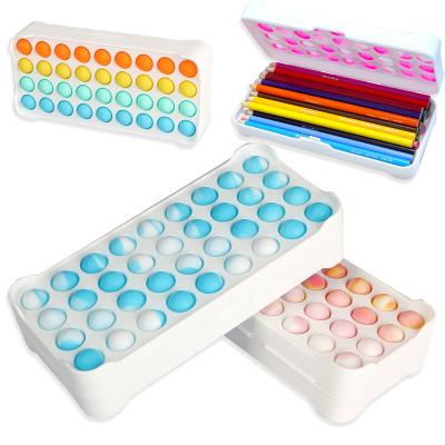 China Schools & Custom desks pencil case for kids large capacity popit pencil cases pop up bubble pencil bags for sale