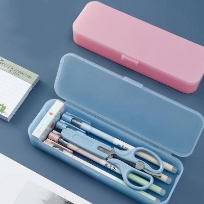 China Large Waterproof Clear Plastic Pencil Box Storage Clear Plastic Pencil Case School Service School For Kids For Girls for sale