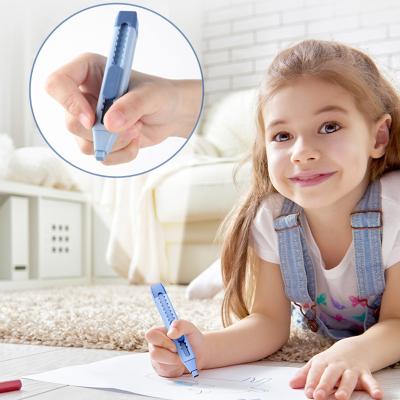 China Newly Environmentally Friendly Reciprocating Eraser Portable Pencil Eraser for Child 2 in 1 Thick and Thin Rubber for Kids Art Supplies Stationery Custom for sale