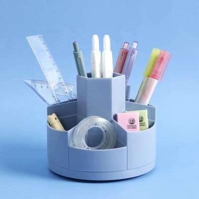 China High Cost Effective Pen Holder For Kids Desk Plastic Stationery Rotating Pen Holders Pencil Organizer For Office for sale