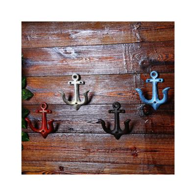 China Behind Doors/On Walls Antique Style Cast Iron Anchor Shaped Wall Mounted Hat Towel Hanging Coat Hooks For Hot Coffee On for sale