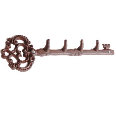 China Behind Doors/On Walls Modern Cast Iron Hook With Key Design And Black Color Finishing Novelty Hooks for sale