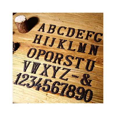 China American Rustic Diy Home Numbers Phone Numbers Alphabet Cast Iron Metal Numbers Letters Europe Decorations for sale