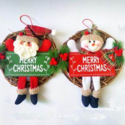 China Rattan 2022 Fabric Christmas Decorations Garland New Christmas Decorations Santa Claus Rattan for sale