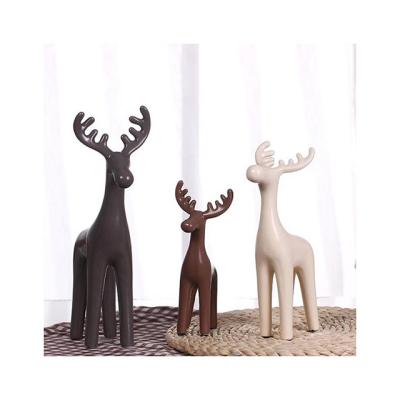 China Nordic Europe ceramic reindeer ornaments living room jewelry stretch modern ceramic ornaments three sets for sale