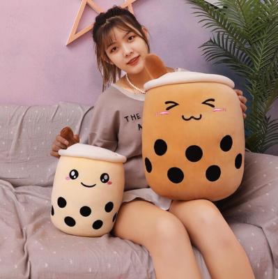 China Cute Daily Life Plush Boba Milk Tea Cup Pillow Bubble Tea Stuffed Soft Tea Cup Plushie Toy Kawaii Cartoon Gift for Kids Home Decor for sale