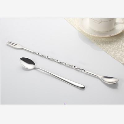 China Long Sustainable Super Ice Spoon Tea Spoon Bar Cutlery Set Cocktail Spoon Stainless Steel Supplier for sale