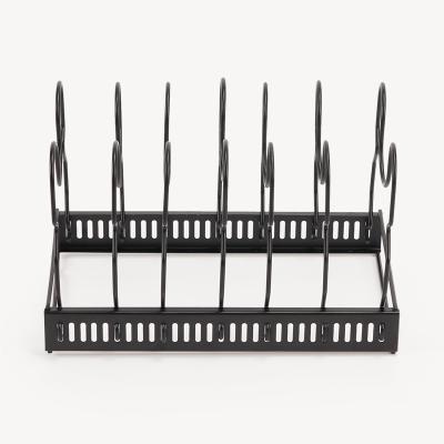 China Hot Selling Sustainable Multifunctional Kitchen Metal Layering Pot Racks Pan Organizer for sale