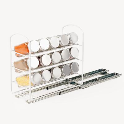 China Modern Hot Selling Pull Out Sliding Basket Kitchen Storage Spice Pull Out Basket For Kitchen for sale