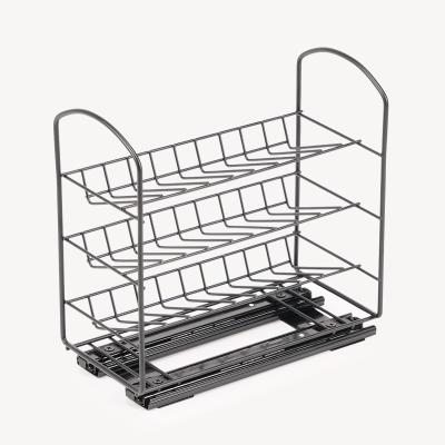 China 2022 Modern Best Quality Pull Out Wire Basket Storage 3 Layer Cabinet Kitchen Accessories To Pull Out Drawer Storage Basket for sale