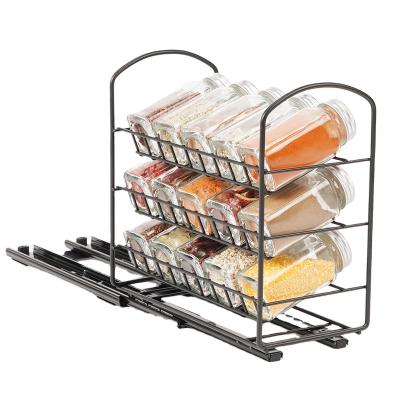 China 2022 modern kitchen pull out basket accessories 3 row to pull out buffet drawer storage basket for sale