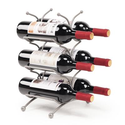 China Viable High Quality Metal Wine Bottle Display Table Rack High End Wine Storage Rack for sale