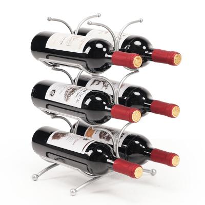 China Sustainable Freestanding Wine Bottle Storage Rack Countertop Wine Rack For Table Top for sale