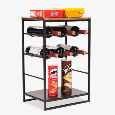 China Wooden Case Custom Buffet Wine Cellar Stand Mounted Sustainable Floating Wine Rack for sale