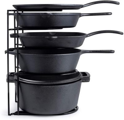 China Hot Selling Viable 5 Layer Kitchen Lid Rack Pot Lid Rack Heavy Duty Pan Storage Rack for sale