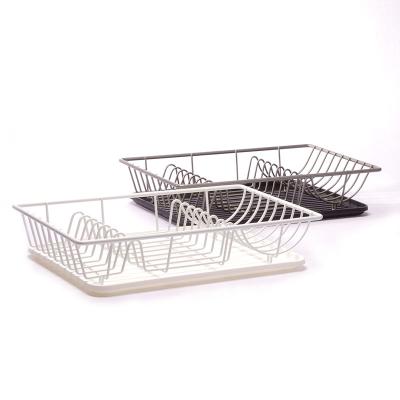 China Modern Popular Metal Matt White Dish Rack With Modern For Kitchen for sale