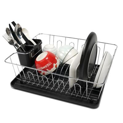 China Modern Universal Stainless Steel Kitchen Dish Drying Rack Organizer With Dinnerware Holder for sale