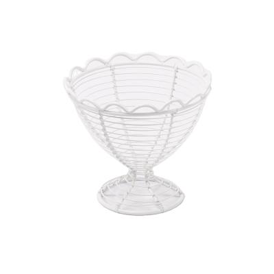 China 2021 Elegant Viable For Kitchen Metal White Egg Basket for sale