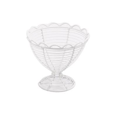 China 2022 viable hot products for kitchen metal white egg storage basket for sale