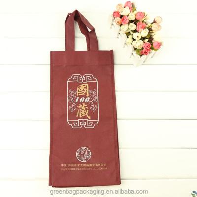 China Eco-friendly wholesale reusable non woven cheap black custom wine bag non woven fabric bottle T-shirt shopping tote for sale