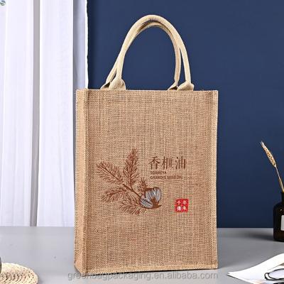 China Wholesale Cheap Single Eco-friendly Burlap Tote Bag Pouch Bags Soft Cotton Handles Material Made Shopping Gifts for sale