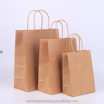 China Recycled Greaseproof Materials Kraft Paper Bag 17 Handle 13 x 7 Bags With Handles Customized Papertake Hand Held Away Long For Handmade Breading for sale