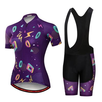 China Breathable Wholesale Sportswear Bike Bicycle Cycling Tank Top Shirts Quick Dry With Shorts Custom Short Sleeve Women Cycling Tank Top Sets for sale