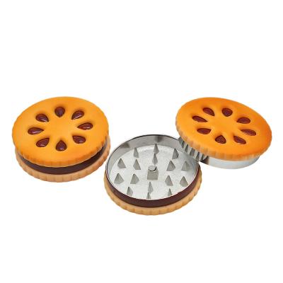 China Smoking Accessories Zinc Alloy Plastic Herb Grinder Burgers Weed Grinder Weed Grinder 2 Pieces Biscuits for sale