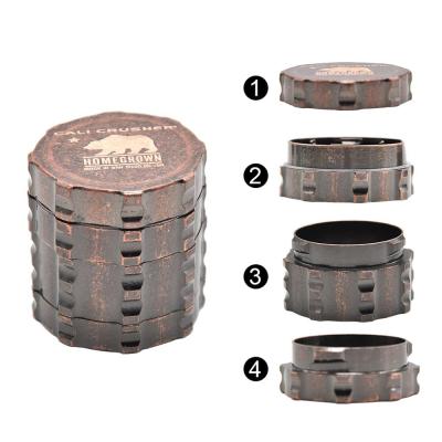 China 4 Parts Manually Herb Grinder Bronze Herb Grinder Classic Custom Logo Zinc Alloy Zinc Alloy Smoking Accessories for sale