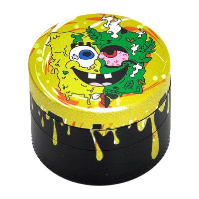 China Spices Grinding Print Herb Cigarette Layer Metal Grinder Zinc Alloy 50mm for sale