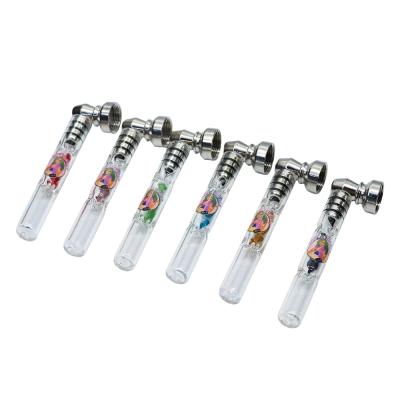 China Top Selling Tobacco Goods Using Diamond Beads Glass Smoking Pipe Weed for sale