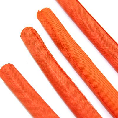 China Flame Retardant Braided High Tension Nylon Snakeskin Shock Absorber Mesh Sleeve Computer Case Wire Telescopic PET Mesh Tube OD 25mm for sale