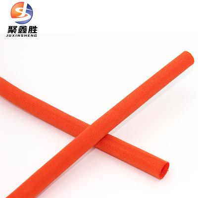 China High Voltage Cable Wrap Yarn Cove Polyester Self Closing Sleeve For Wire Management Quick Operation Self-Rolled Textile Sleeve for sale