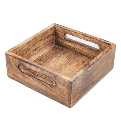 China Hot Sale Vintage Country Restaurant Kitchen Decor Bar Accessories Wooden Napkin Holder for sale