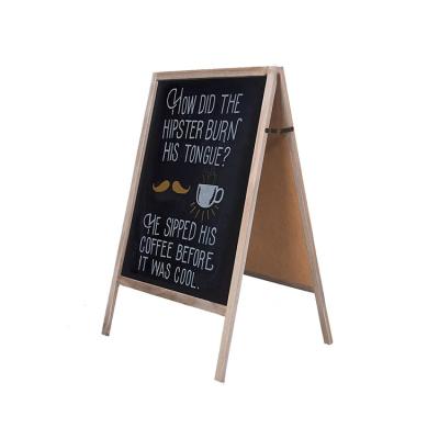 China Restaurant Easel Wedding Wooden Chalkboard Modern Rustic Foldable Menu Display Chalkboard for sale