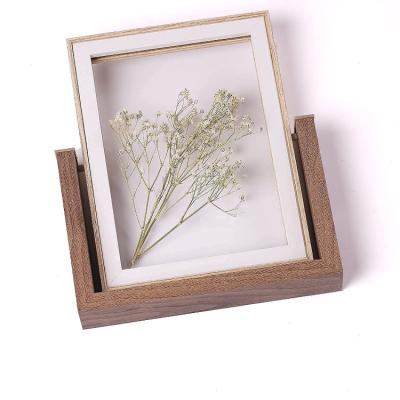 China Modern Rustic Wooden Picture Frame Double Sided Decor Photo Frame Turntable Picture for sale