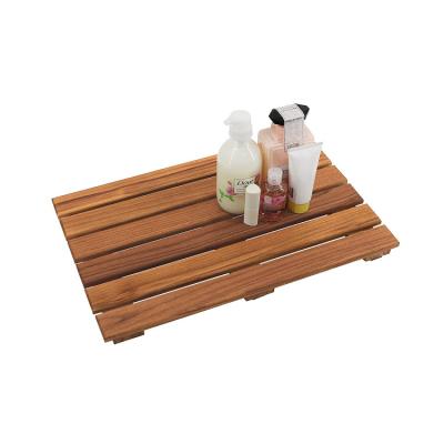 China Viable Hot Sale Bathtub Mat For Sauna Pool Bathroom Wood Brown Bath Mats Non Slip for sale