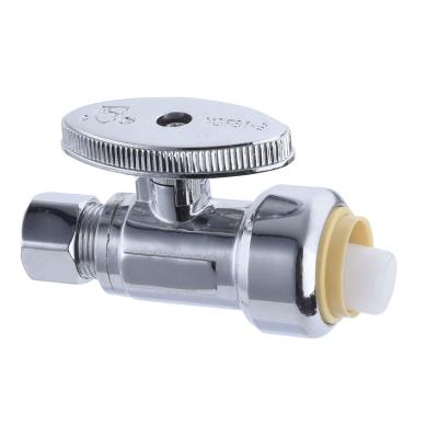 China General Lead-Free Brass Push-Fit Supply Stop Valve Push To Connect Plumbing Valve PEX Right Angle Quick To Connect Waste Valves for sale