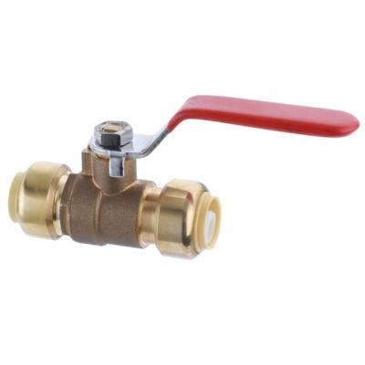 China General Lead Free Brass Push-Fit Ball Valve North America Push To Connect Plumbing PEX Fit Angle Valve Quick Connect Valve for sale