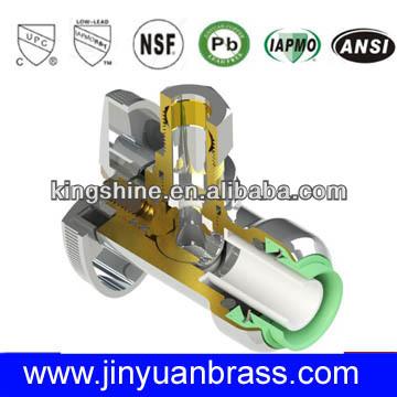 China Brass Push Adjustment Valves Angle Stop Valves 90 Degree Brass And Plastic Push-Adjustment for sale