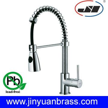 China Lead Free Brass Sense Faucets Single Handle Pull Down Kitchen Faucet for sale