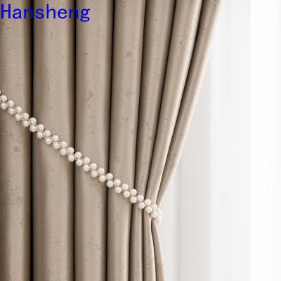 China Blackout 97-100% Blackout Fabric Factory Supply Plain Cheap High Quality Embroidered Curtain For Living Room Curtain Fabric for sale